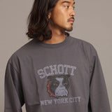 SCHOTT-COLOR FLOCKY BULLDOG LS　TEE