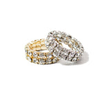 GA Double Tennis Chain Stretch Ring
