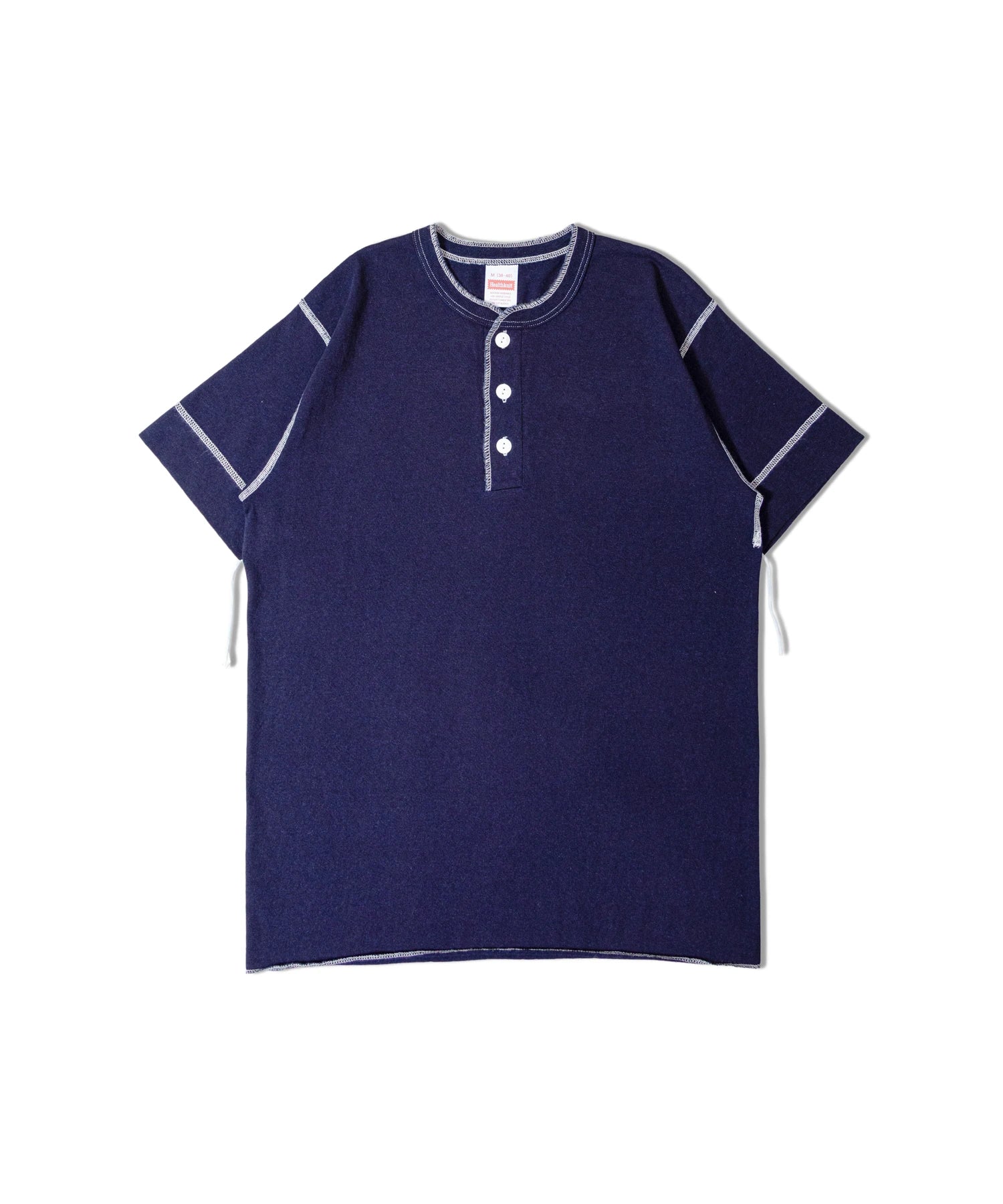 Healthknit/ヘルスニット INDIGO HENLEY NECK SHORT SLEEVE TEE