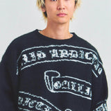 GA MOHAIR EMBLEM総柄 KNIT