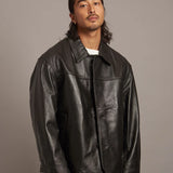 SKOOKUM.JE LAMB LEATHER CAR COAT