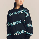 GA JQ-FLOWER＆LOGO KNIT