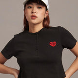 GA HEART ﾘﾌﾞｼｮｰﾄ丈ﾍﾝﾘｰTEE