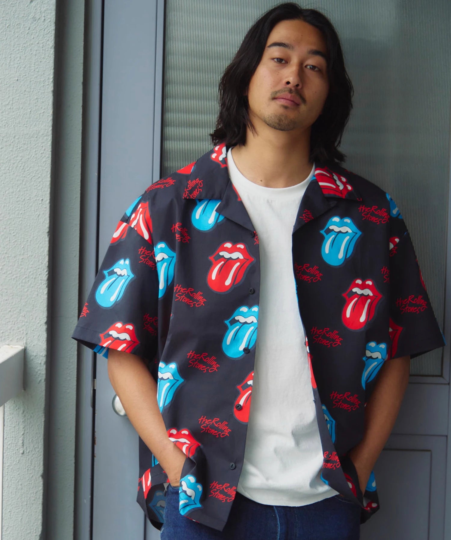 【The Rolling Stones×JACKROSE】 総柄･リップス&タン SSシャツ