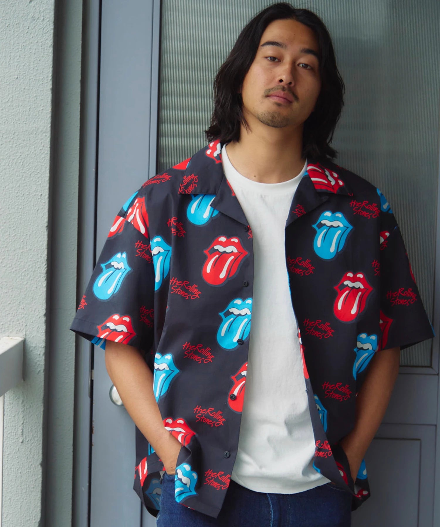 【The Rolling Stones×JACKROSE】 総柄･リップス&タン SSシャツ