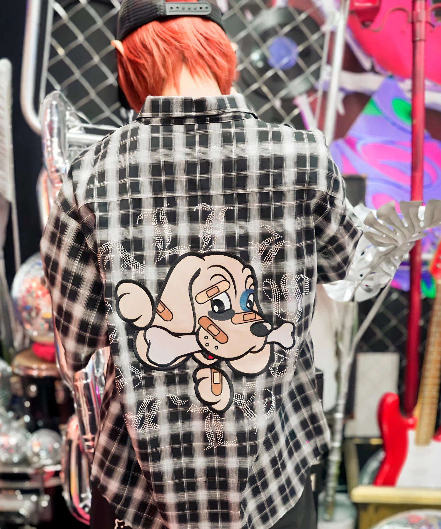 【GALFY×GALLIS ADDICTION】安心の十字架キラキラチェックSSシャツ