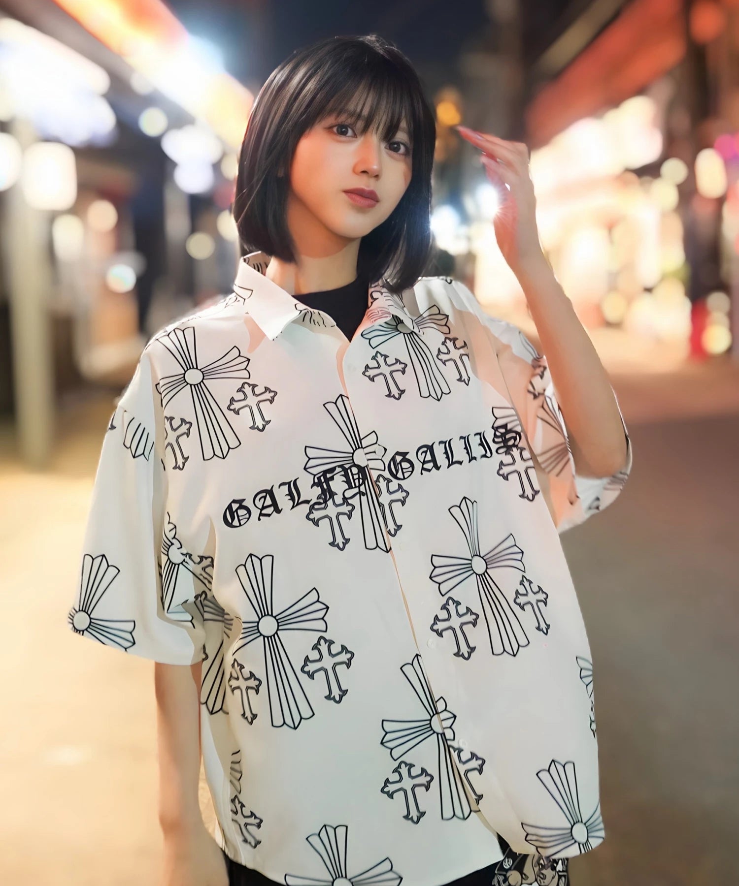 【GALFY×GALLIS ADDICTION】別注十字架わんわん柄SSシャツ