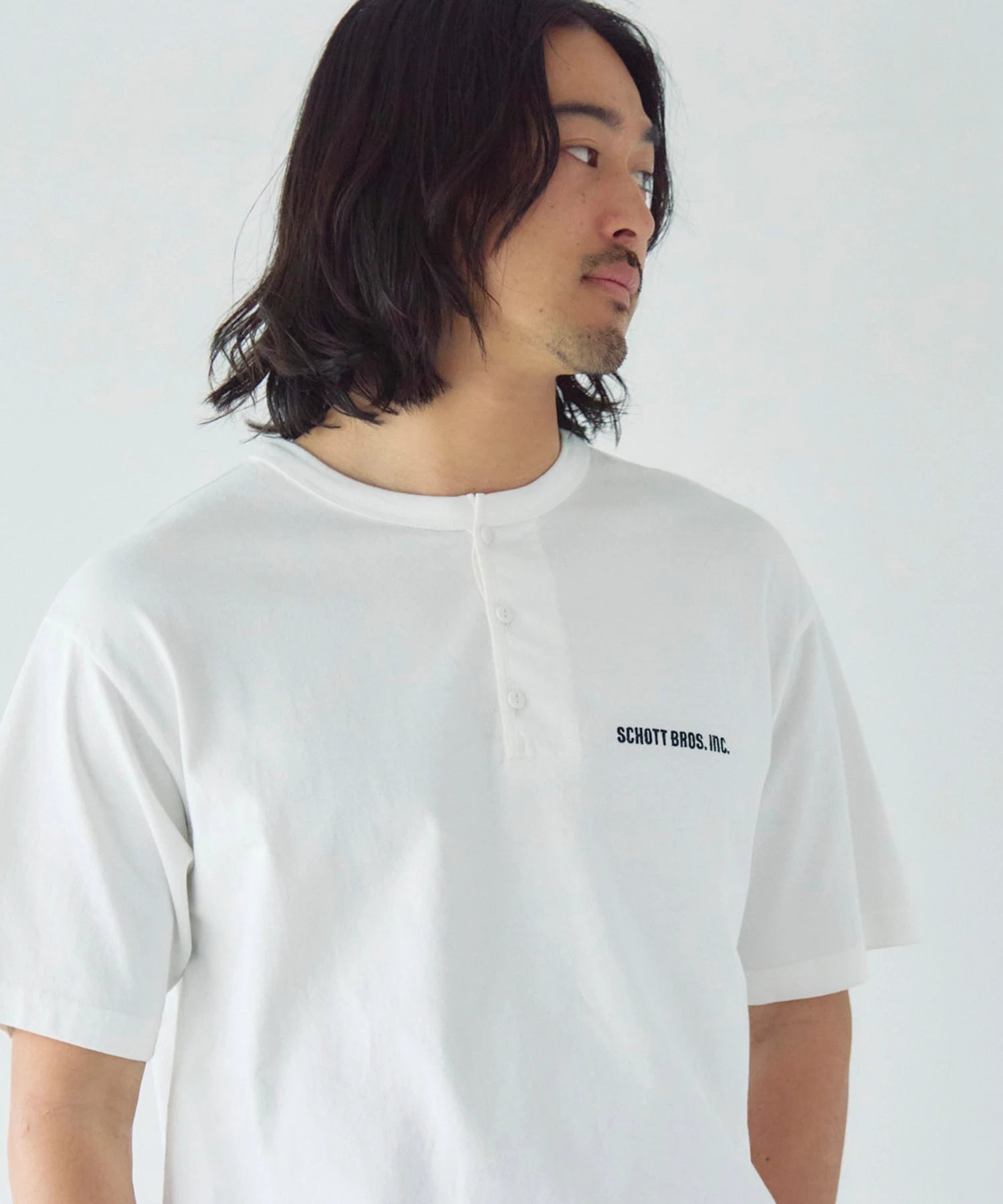 Schott/ショット TIME TESTED OVER FOUR GENERATIONS EMB. HENLEY SS T-SHIRT