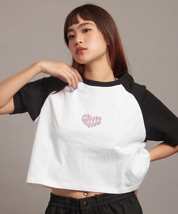 GA HEART ﾗｸﾞﾗﾝTEE ﾗｲﾝｽﾄｰﾝ