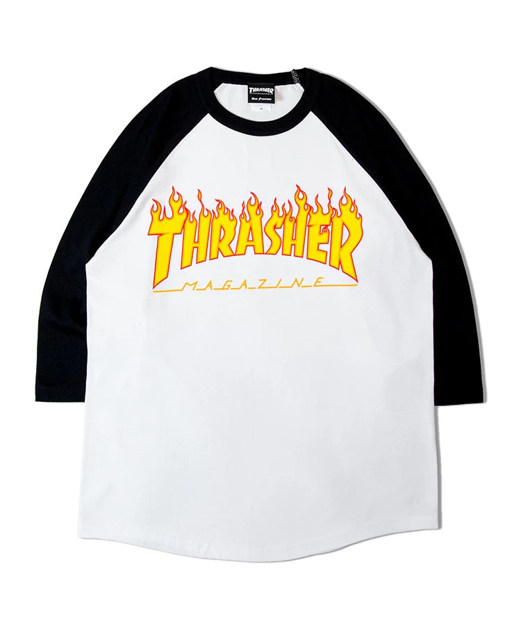 THRASHER FLAME BASEBALL TEE