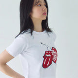 【The Rolling Stones×JACKROSE】サクランボ・リップス&タン クロップド丈 SSTEE