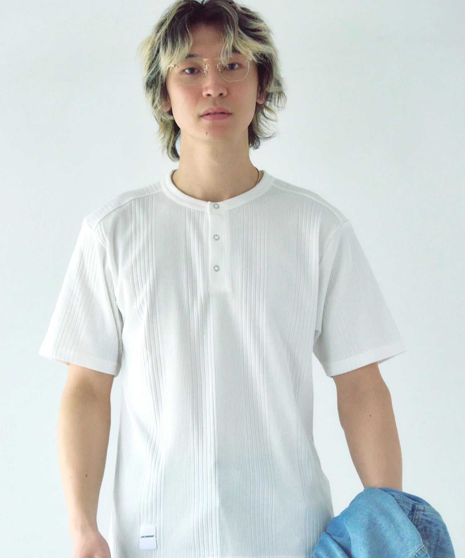 JE-ランダムテレコ ヘンリーネック SSTEE