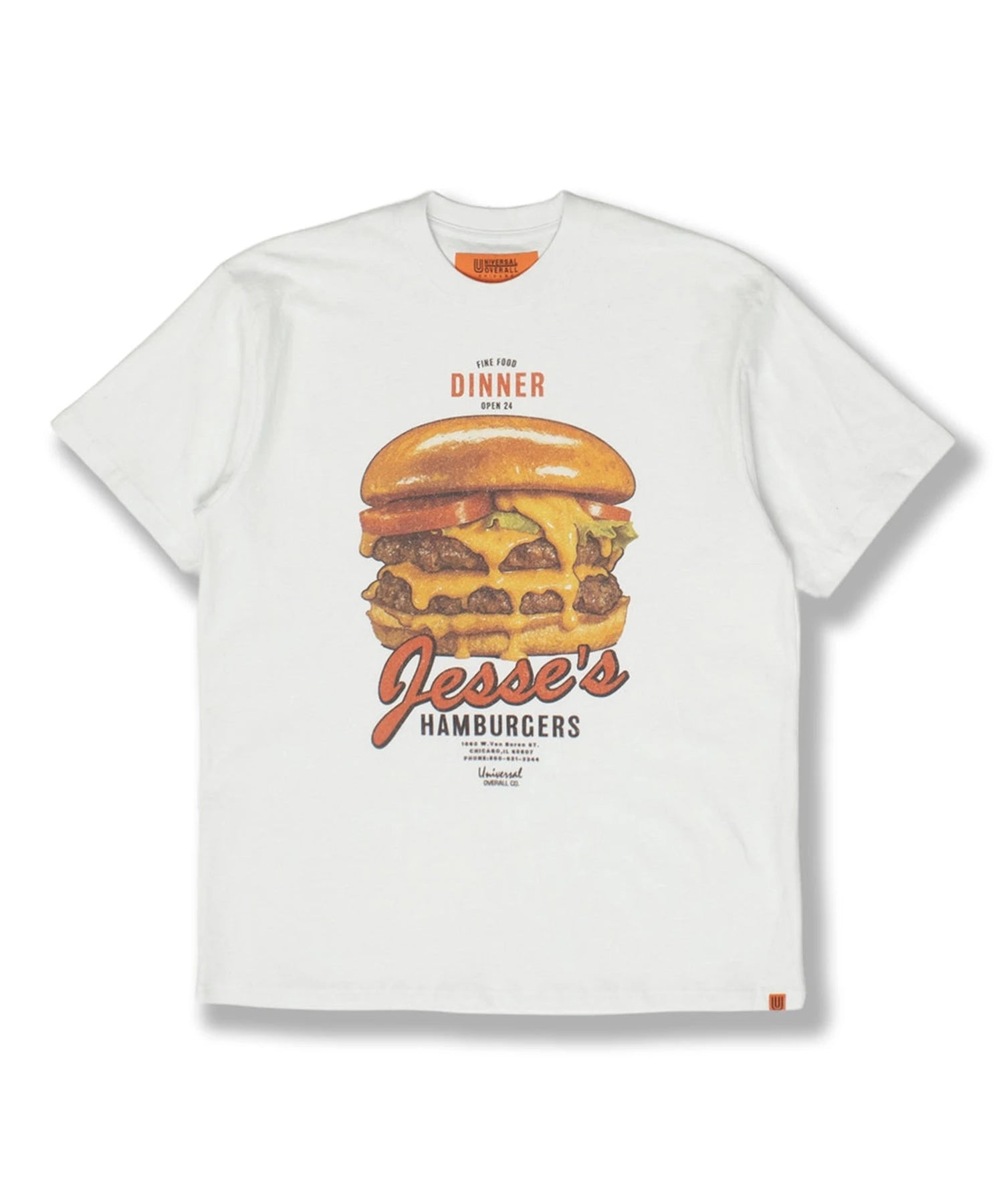 UNIVERSAL OVERALL/ユニバーサルオーバーオール HAMBURGER SS TEE