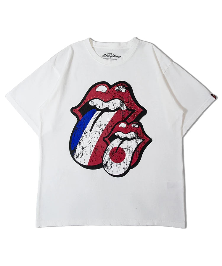 B-TRS PARIS/JPN PRINT&LINESTONE SS TEE