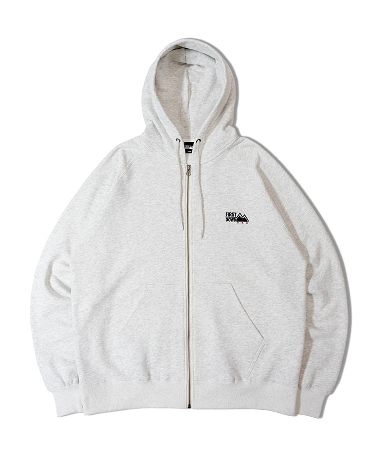 FIRST DOWN LOGO HOODED ZIP SWEAT