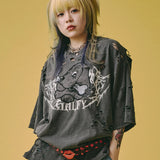 GALFY/ガルフィー 闇に溶かされし犬ダメージ SS Tee