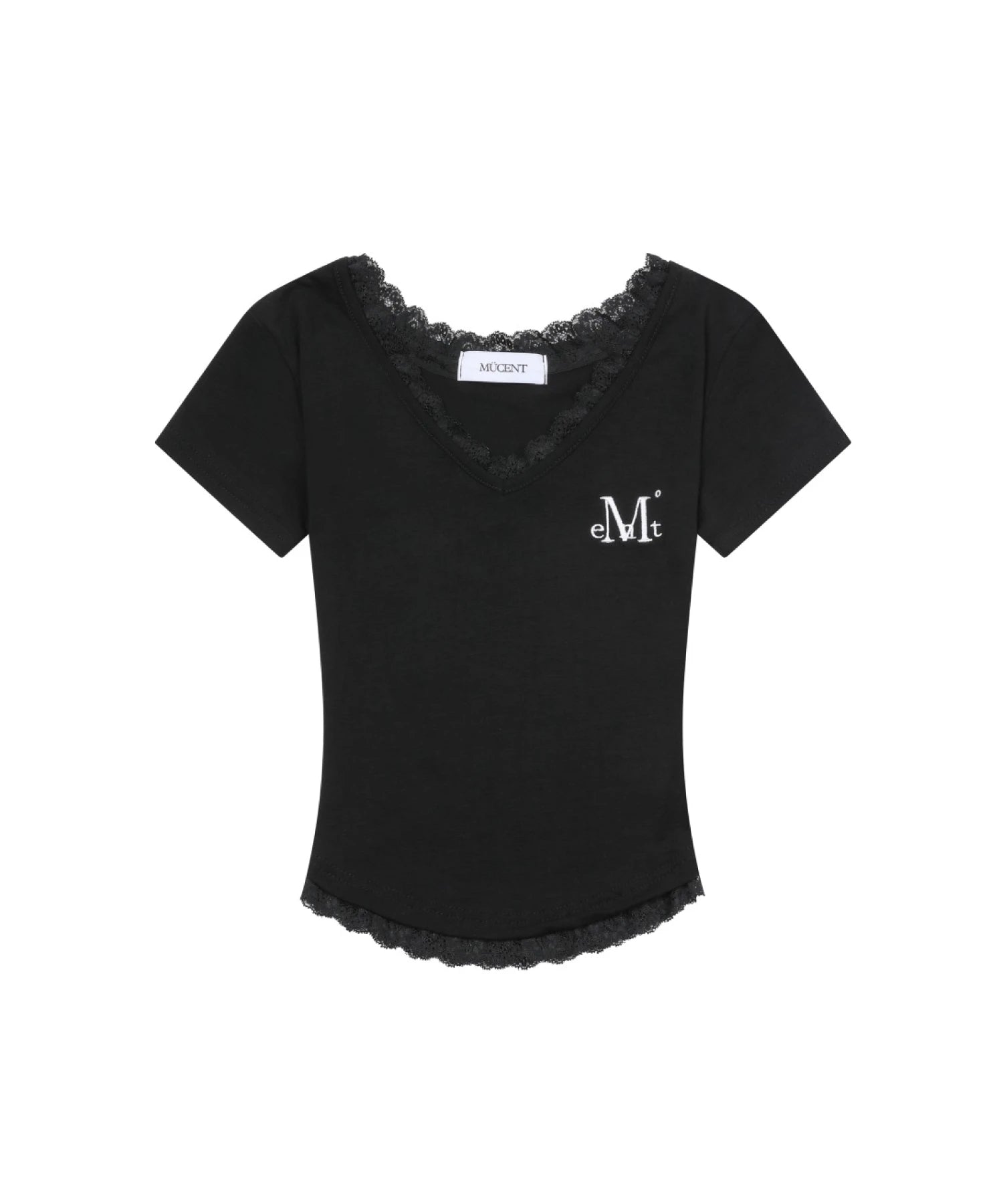 MUCENT/ムセント SUNNIOR LACE V-NECK HALF T SS