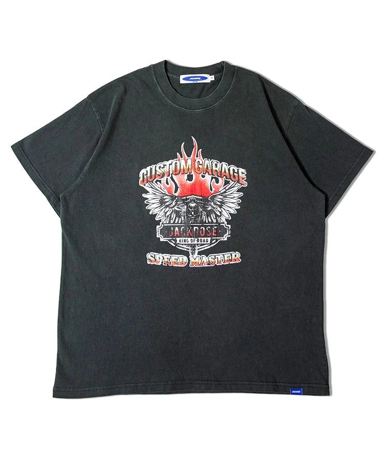 JE-BIKE&HEART CRACK PRINT TEE