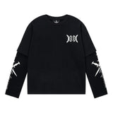 Unknown London/アンノウン ロンドン Cursive Rhinestone Layered Long Sleeve