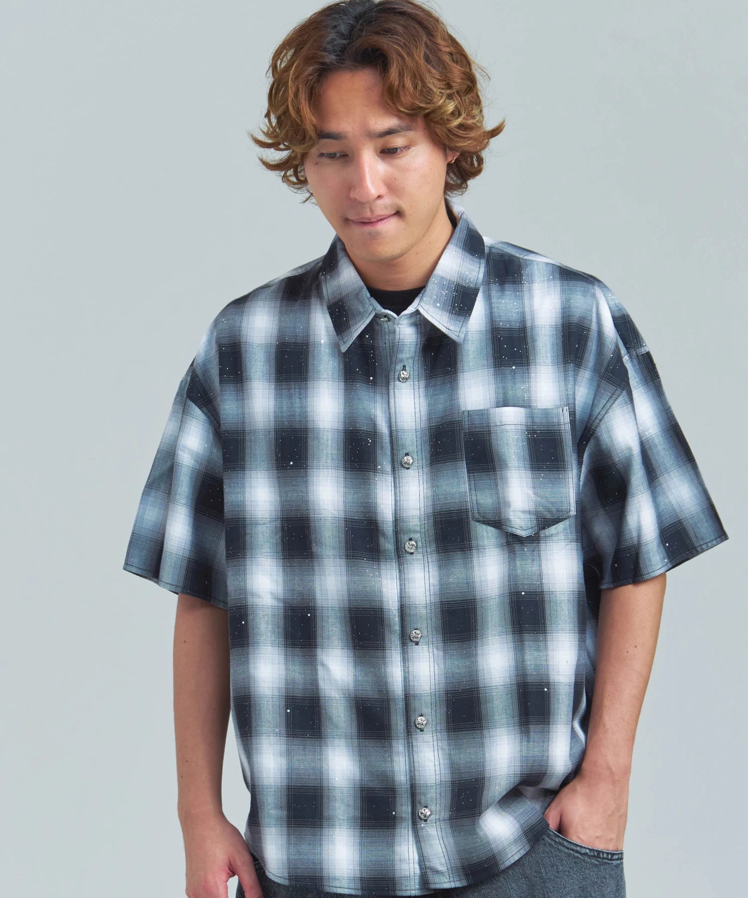 GA Glitter Check S/S Shirt