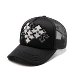 SUPPLIER/サプライヤー Multiple Cross Leather Patch Mesh Cap