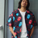 【The Rolling Stones×JACKROSE】 総柄･リップス&タン SSシャツ
