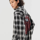 【The Rolling Stones×JACKROSE】 ハードダメージ ビンテージ チェックシャツ