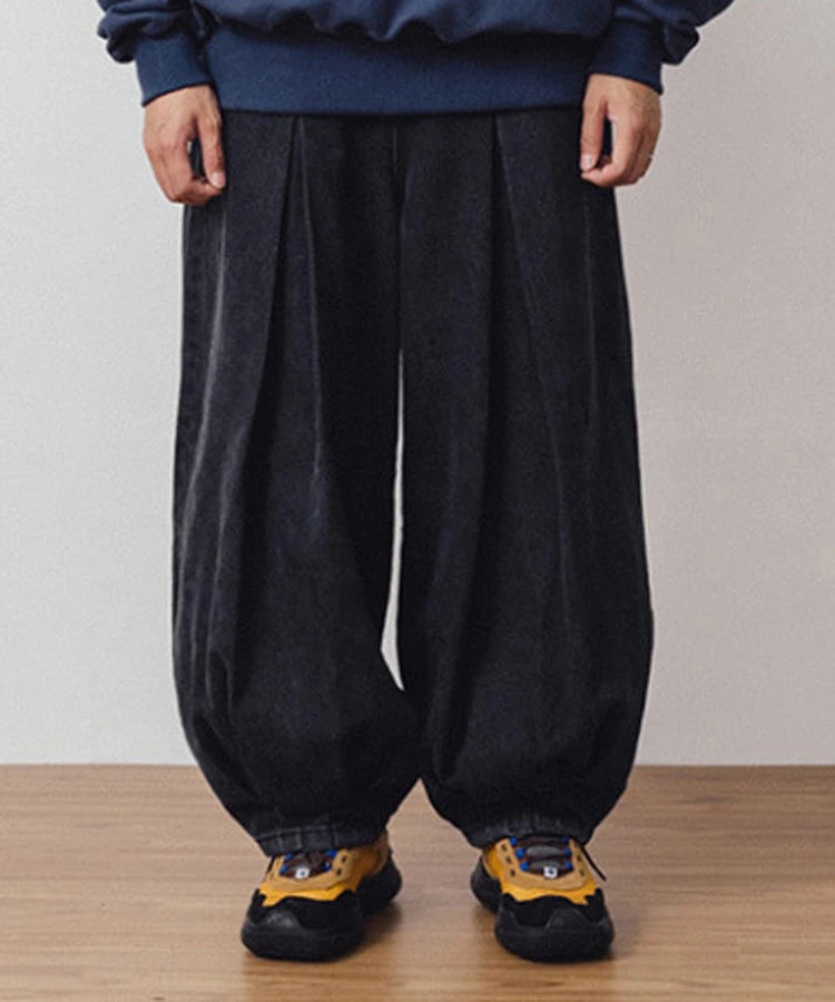 AG-Unbalance Long Tuck Denim Balloon Pants/アングラン アンバランスロングタックデニムバルーンパンツ