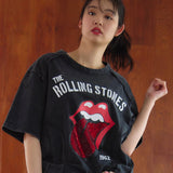【The Rolling Stones×JACKROSE】 切替･ラインストーン･SSTEE