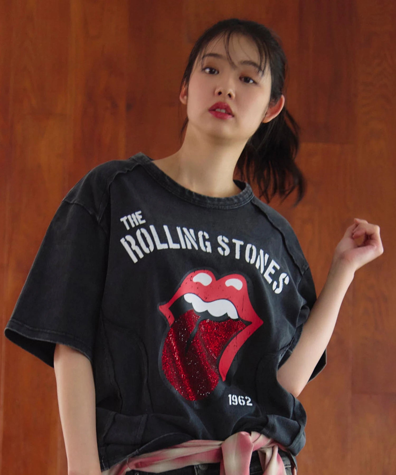 【The Rolling Stones×JACKROSE】 切替･ラインストーン･SSTEE