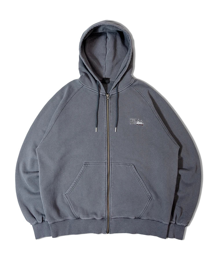 FIRST DOWN LOGO HOODED ZIP SWEAT