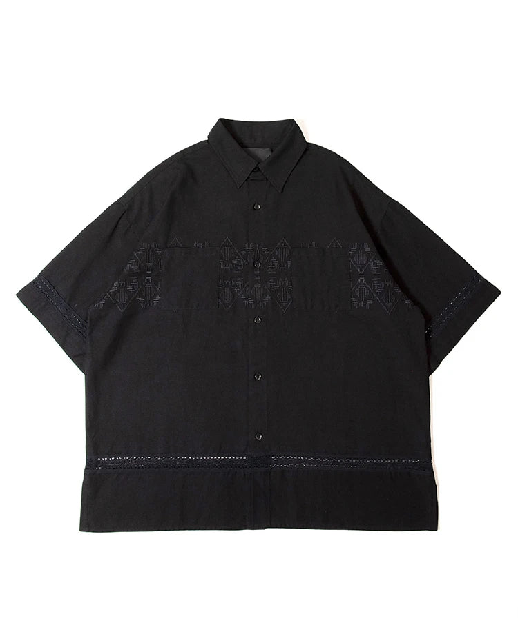 JE-LINEN 刺繍 RACE TAPE SHIRT