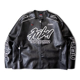 FUBU-Faux Leather Racing Jacket