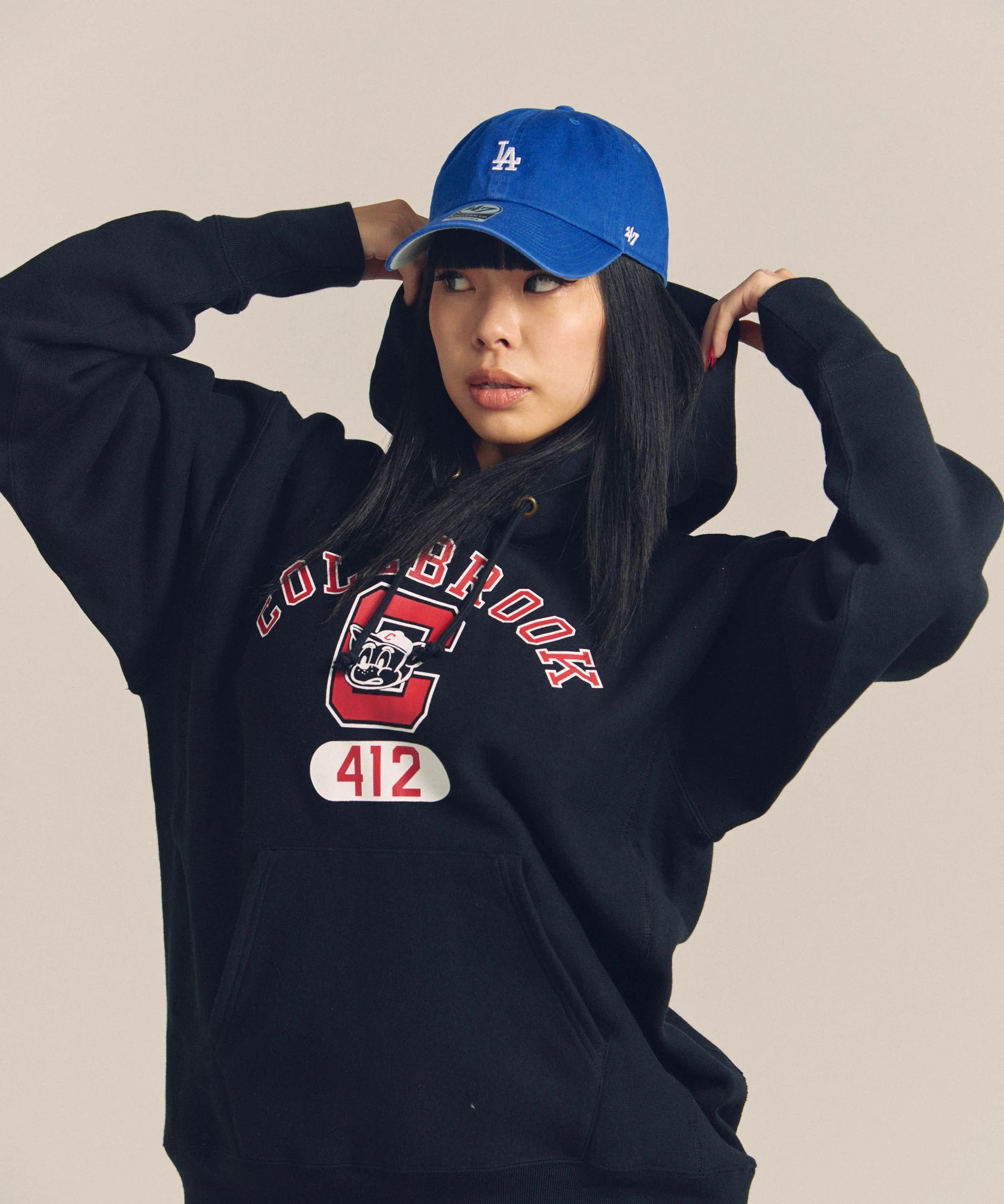 CH-REVERSE WEAVE HOODED SWEAT