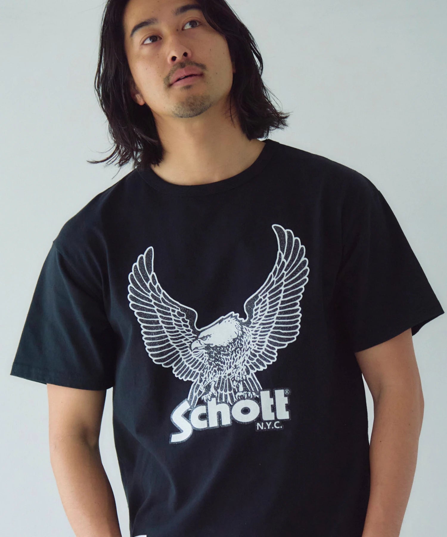 Schott/ショット 短丈 GLITTER EAGLE COMPACT SS T-SHIRT