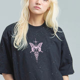 GA Glitter Butterfly 刺繍 SS Tee