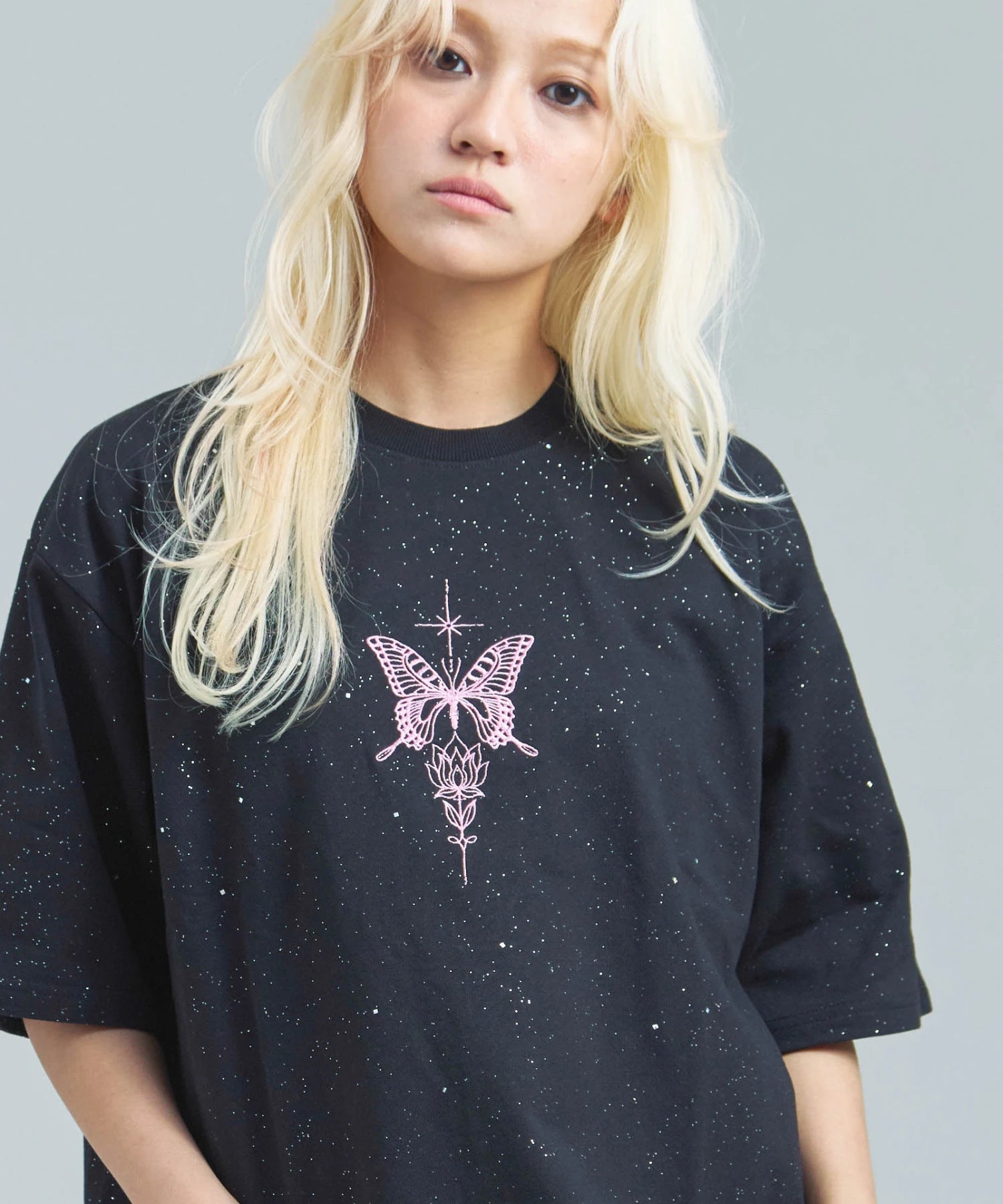 GA Glitter Butterfly 刺繍 SS Tee