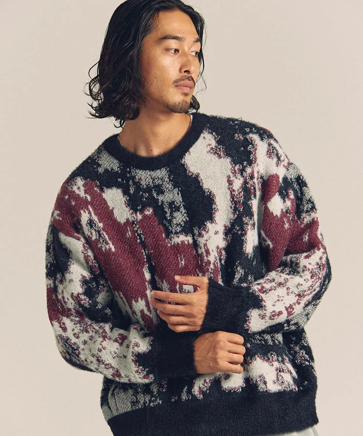 JE スプラッシュジャガードクルーニット