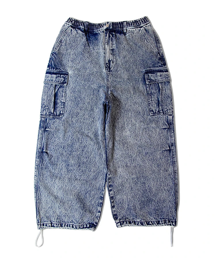 GA DENIM WIDE-CARGO PANTS