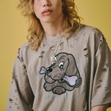GALFY/ガルフィー 闇に溶かされし犬ダメージ SS Tee