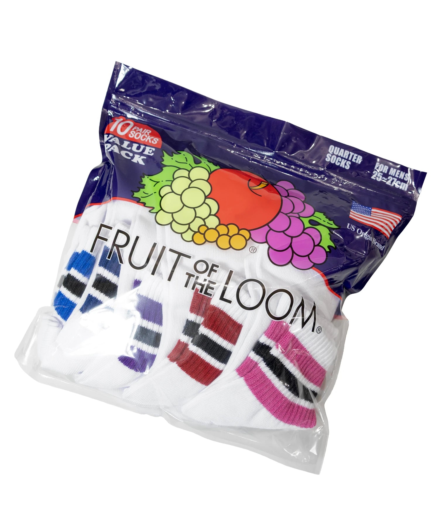 FRUIT OF THE LOOM 10足ｾｯﾄ ﾗｲﾝｿｯｸｽ