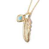 GA Feather-Turquoise Stone Necklace