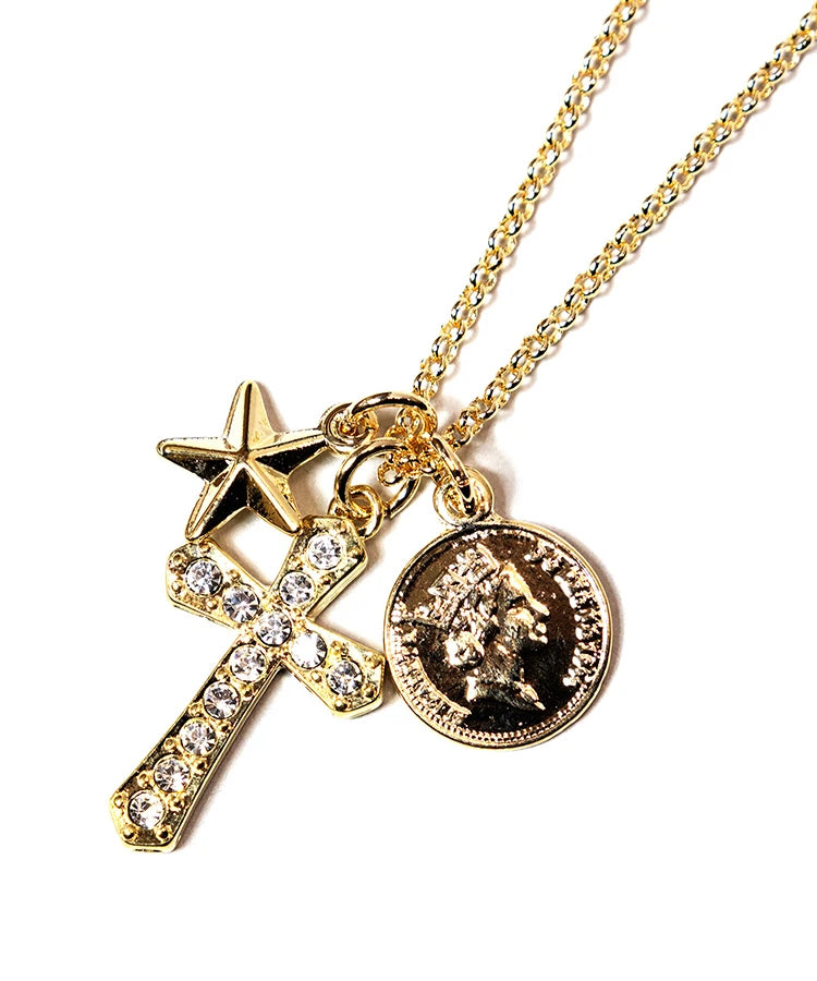 GA STAR-CROSS-COIN NECKLACE