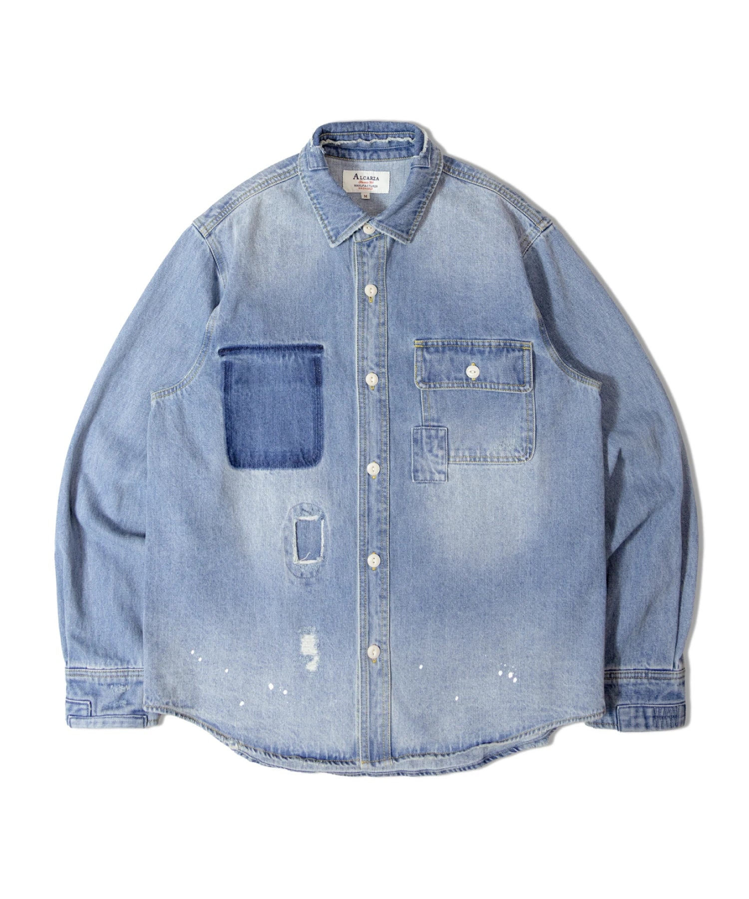 ALCARZA/アルカーザ ダメージデニムシャツ LS