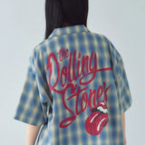【The Rolling Stones×JACKROSE】 ヴィンテージ加工･チェックSSシャツ(短丈)