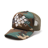 SUPPLIER/サプライヤー Multiple Cross Leather Patch Mesh Cap