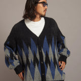 JE DIA/ARGYLE JQ SHAGGY KNIT CARDIGAN