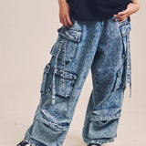 GA DENIM PARACHUTE CARGO PANTS