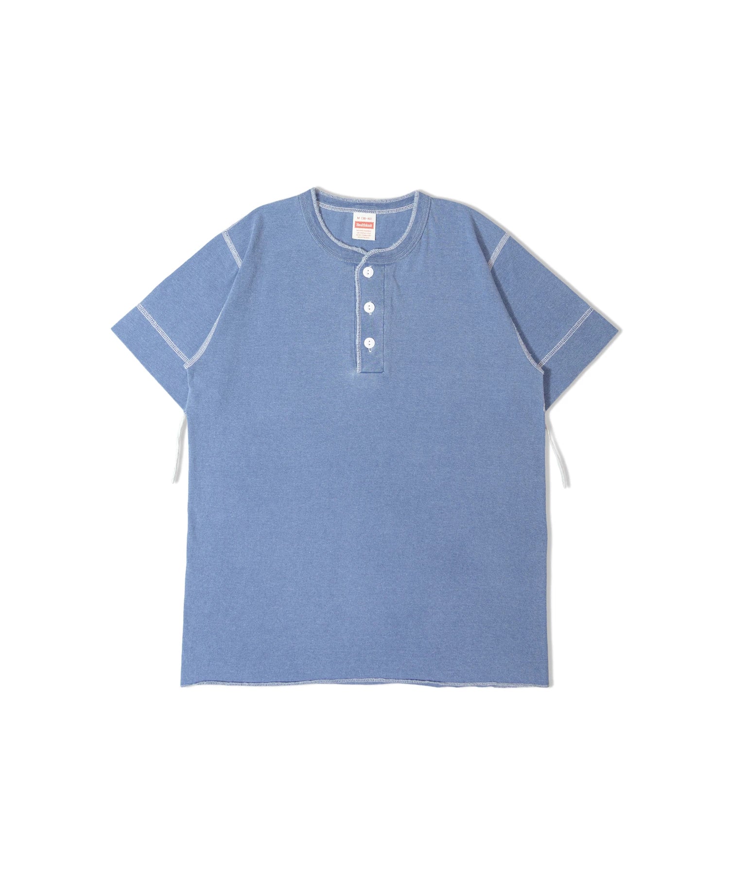 Healthknit/ヘルスニット INDIGO HENLEY NECK SHORT SLEEVE TEE