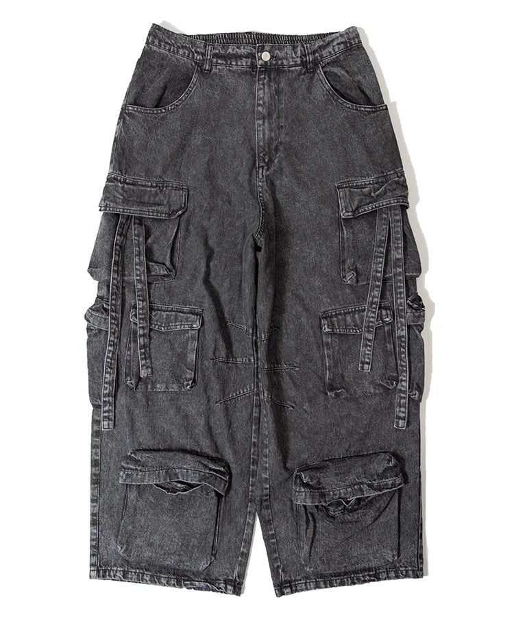 GA DENIM PARACHUTE CARGO PANTS